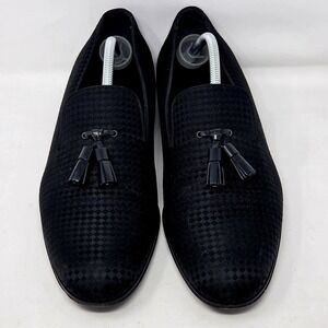Louis Vuitton Solferino Size 10 M Black Jacquard Loafers w/Tassels